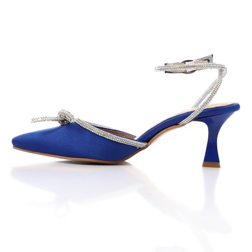 Rhinestone Bow Slingback High Heels