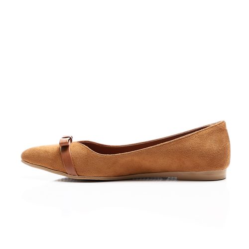 Upper Bow Suede Leather Ballerina