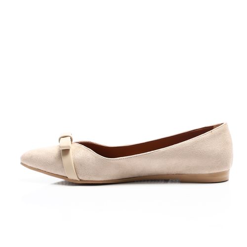 Upper Bow Suede Leather Ballerina