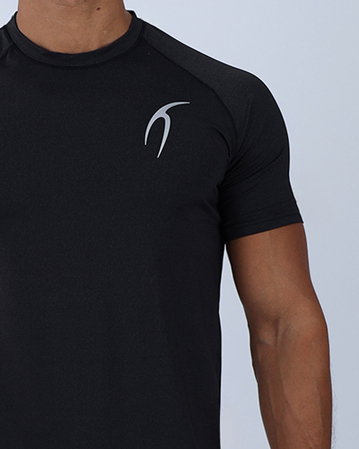 Black Dri-Fit Short-Sleeve Fitness Top