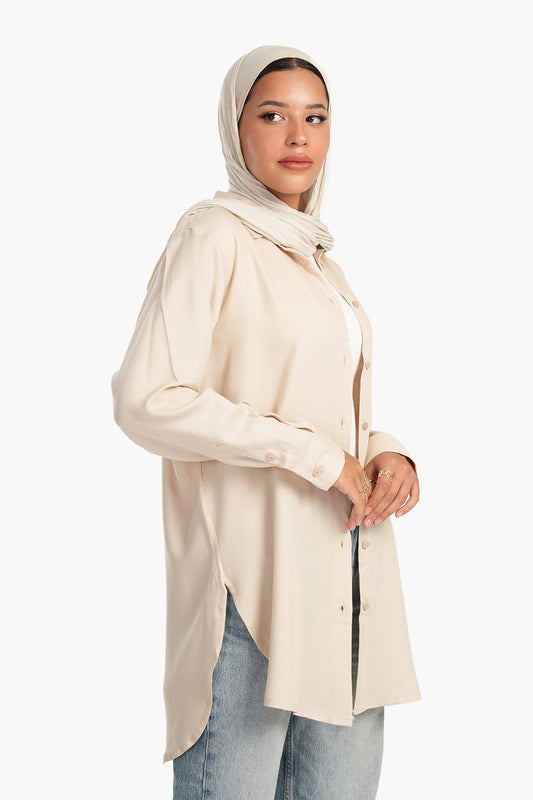 قميص فيسكوز غير متماثل