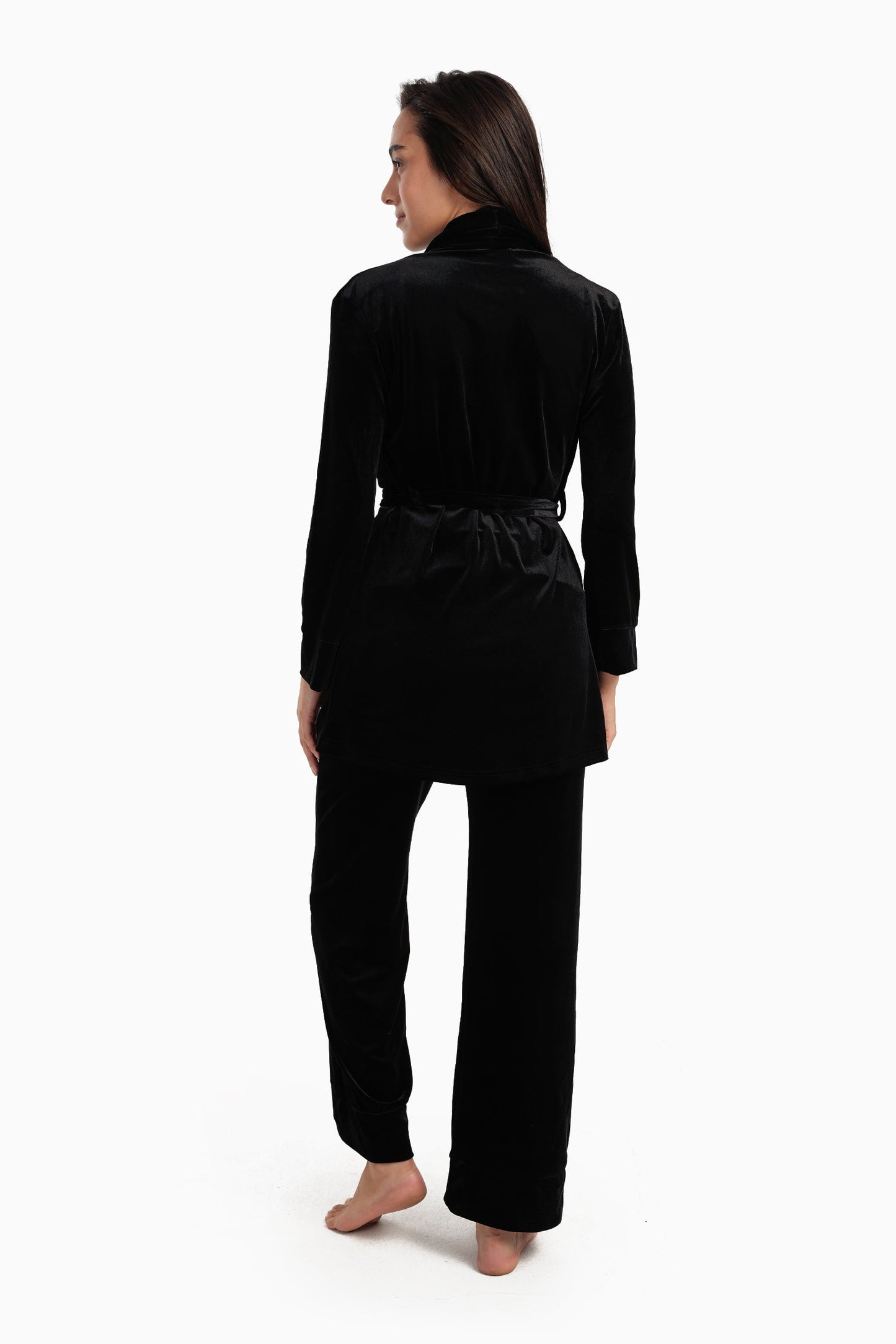 طقم بيجامة مخملي مكون من 3 قطع