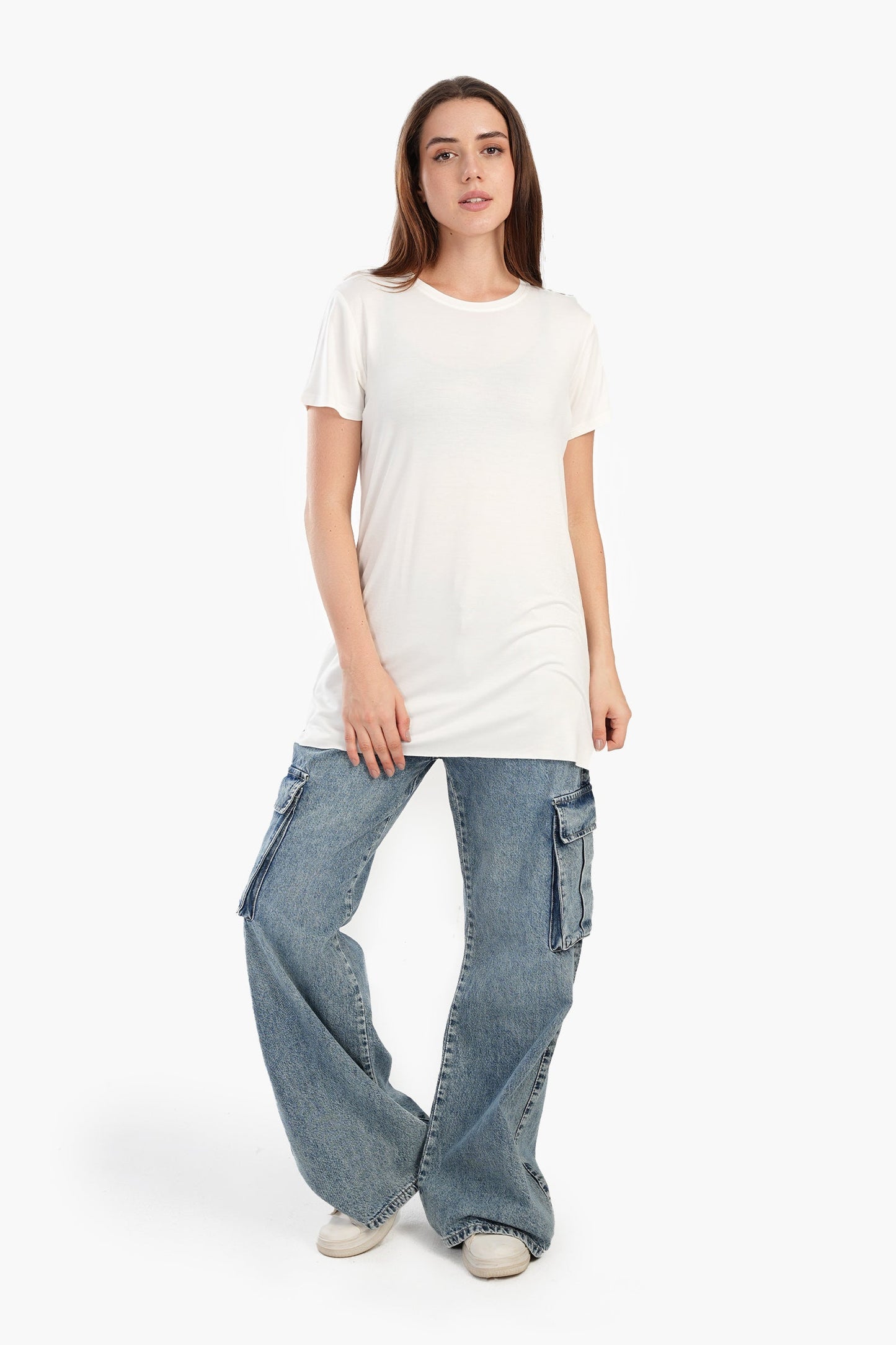 بلوزة أنيقة من الفيسكوز بأكمام نصفية