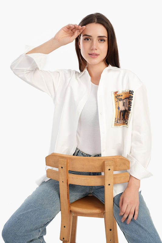 قميص بجيب مطبوع