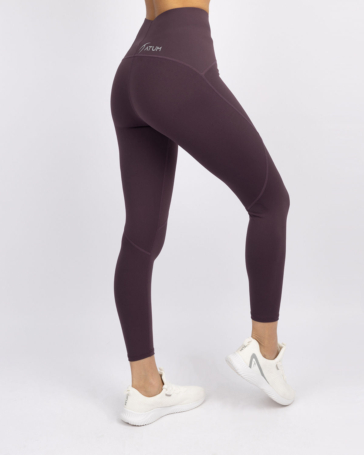 Dark Purple Premium High-Waisted Leggings - بنطال ضيق عالي الخصر فاخر باللون الأرجواني الداكن