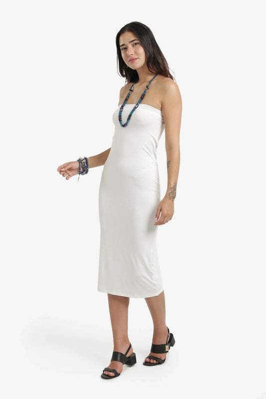 فستان نحيف بدون حمالات