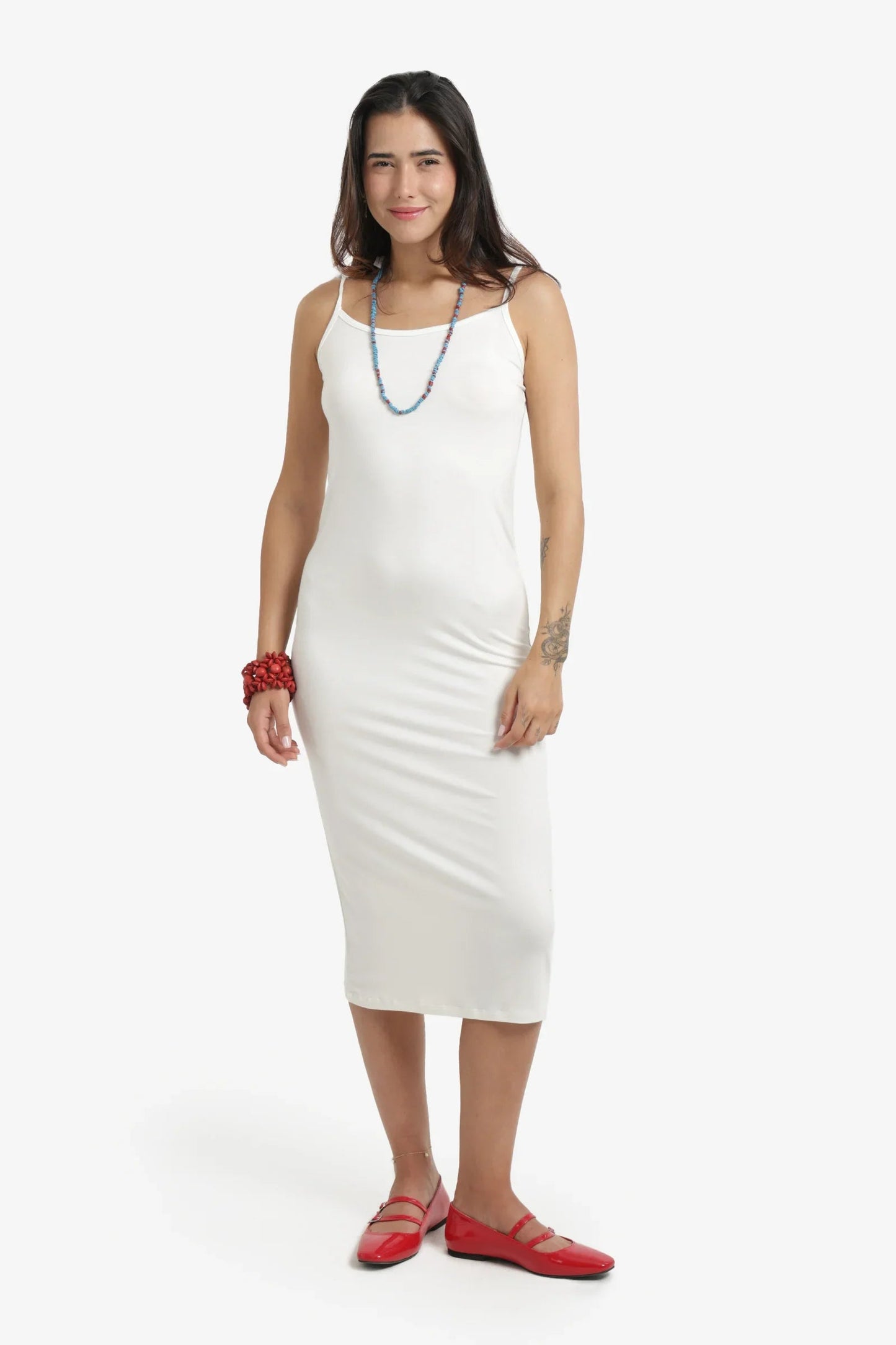 Plain Slim Fit Midi Dress