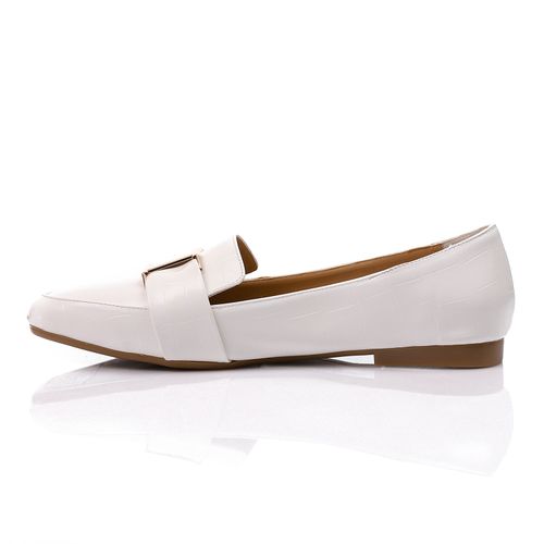 White Upper Detailing Flat Shoes