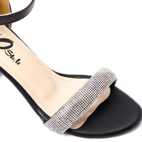 Black Ankle Buckle Soiree Sandal