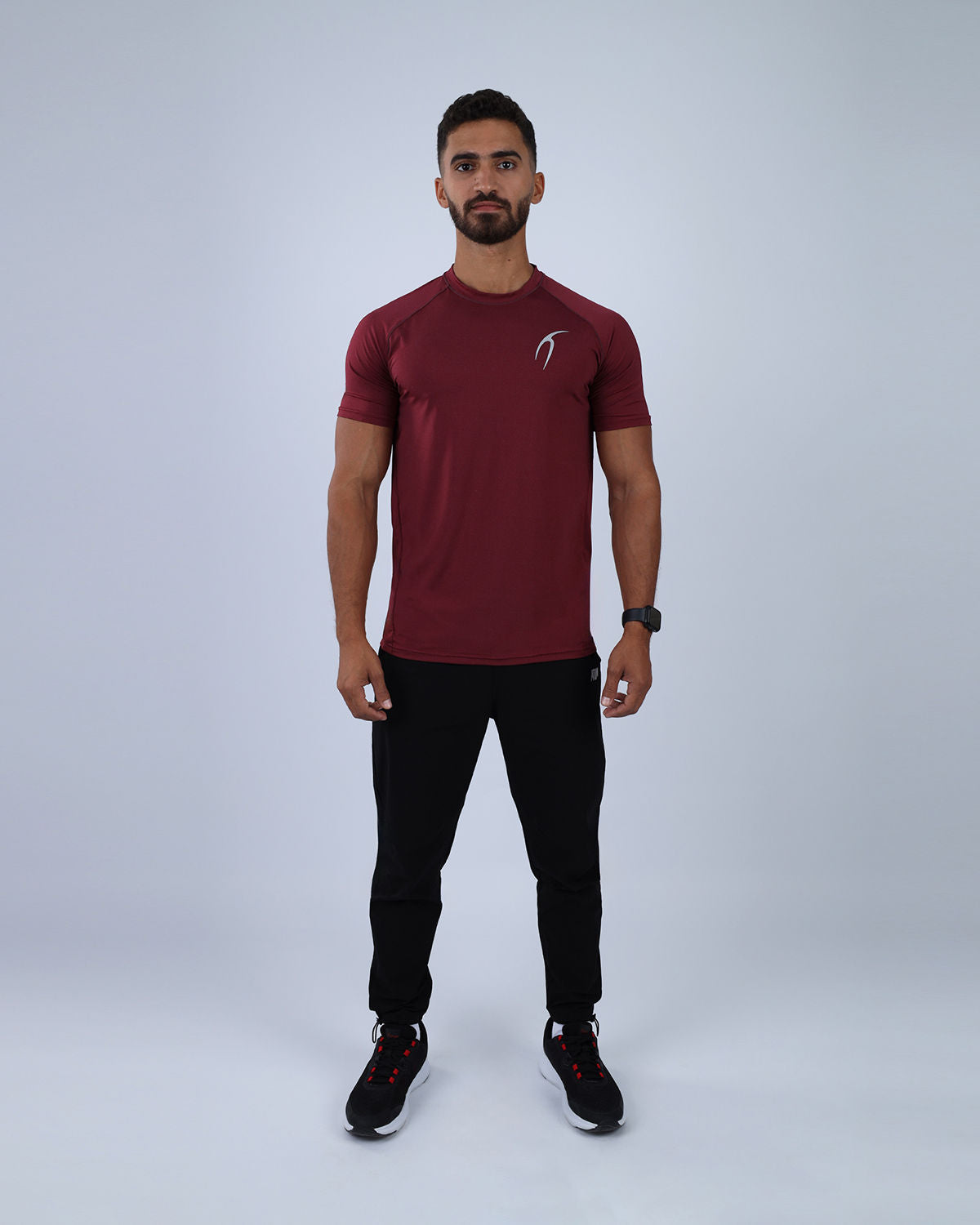 Burgundy Dri-Fit Short-Sleeve Fitness Top