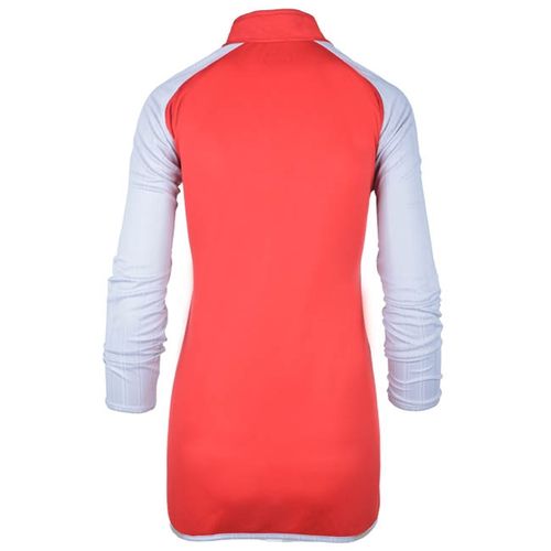 سويت شيرت رياضي أحمر ثنائي اللون بسحاب ربع