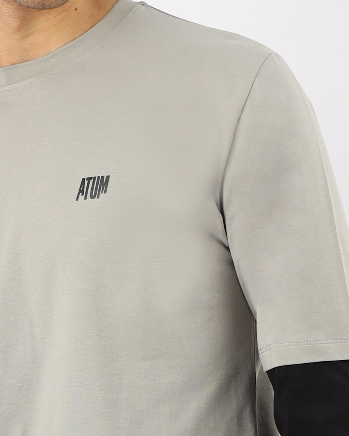 Gray Long Sleeve Cotton T-Shirt