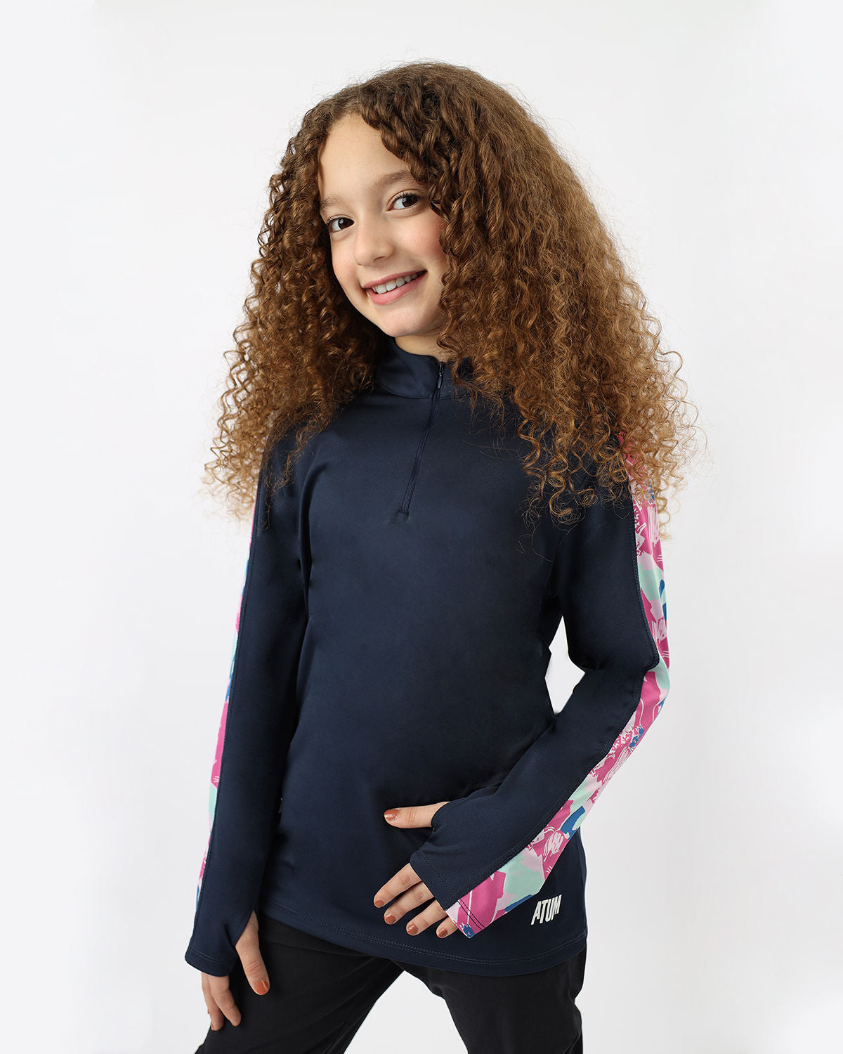 Navy Long Sleeve Top for Teen Girls - بلوزة زرقاء داكنة بأكمام طويلة للفتيات المراهقات