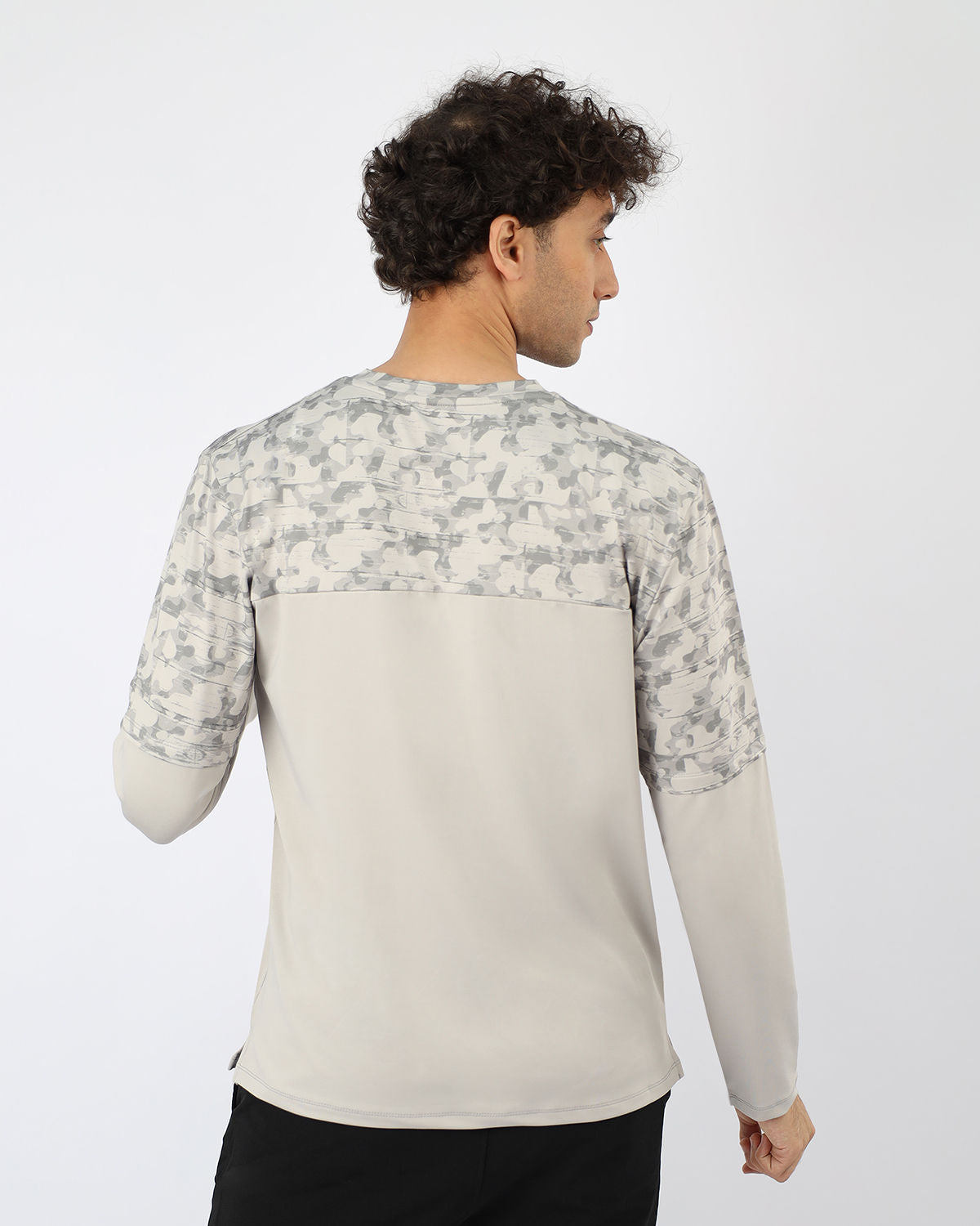 Light Gray Long Sleeve Fitness Top