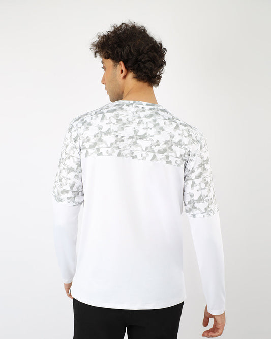 White Long Sleeve Fitness Top