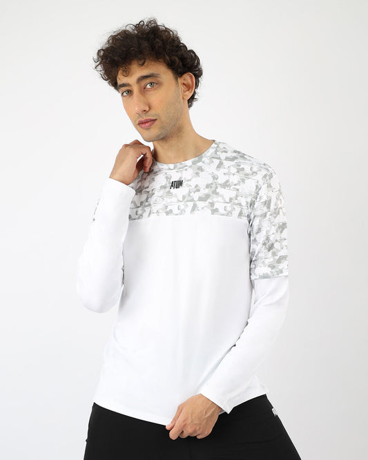 White Long Sleeve Fitness Top