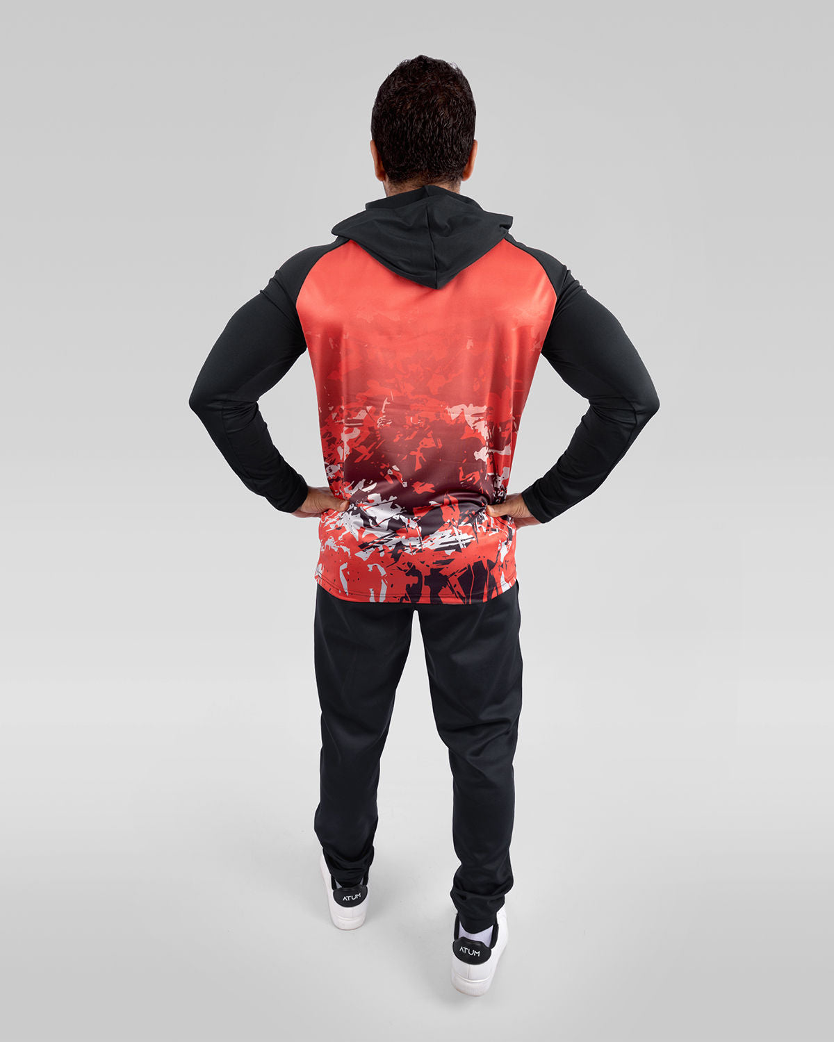 Red Sportive Hooded T-Shirt