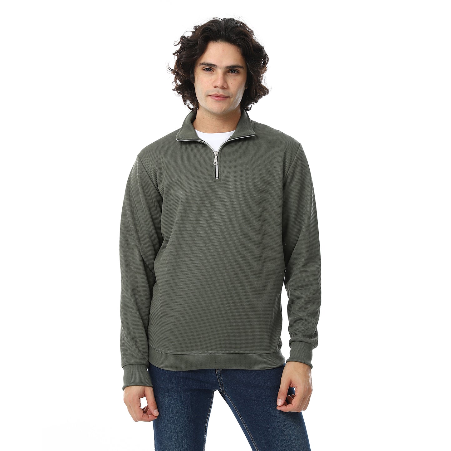 Knitted Zipped Sweatshirt