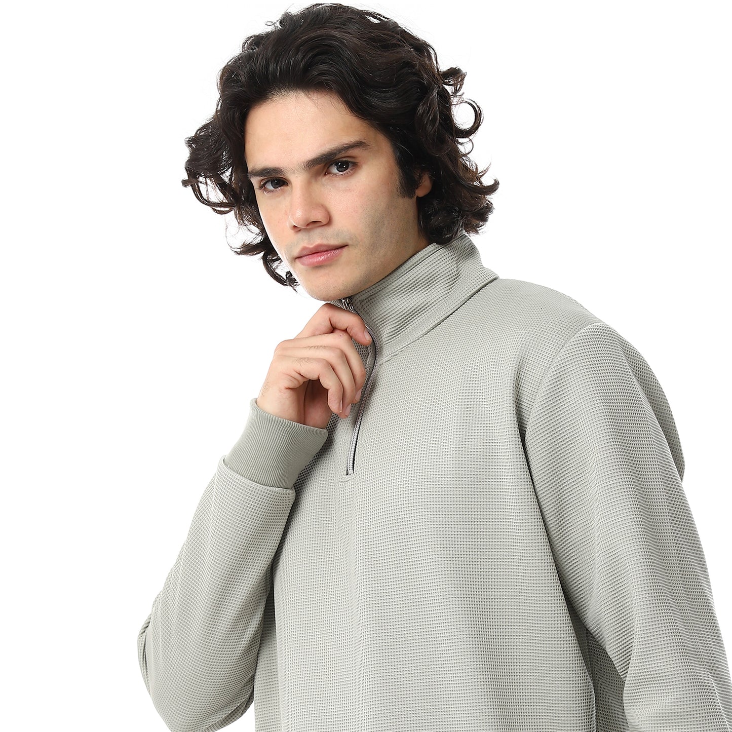Knitted Zipped Sweatshirt