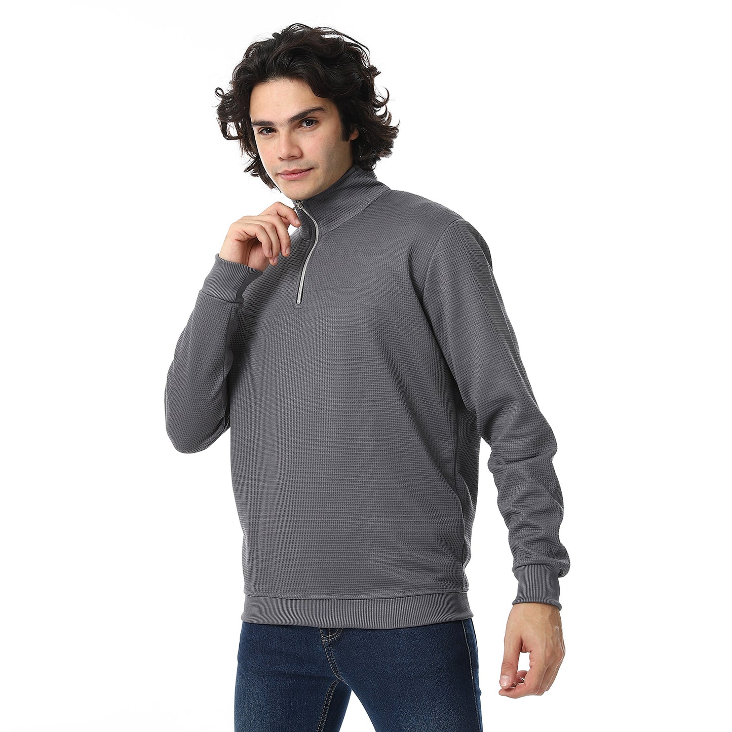 Knitted Zipped Sweatshirt