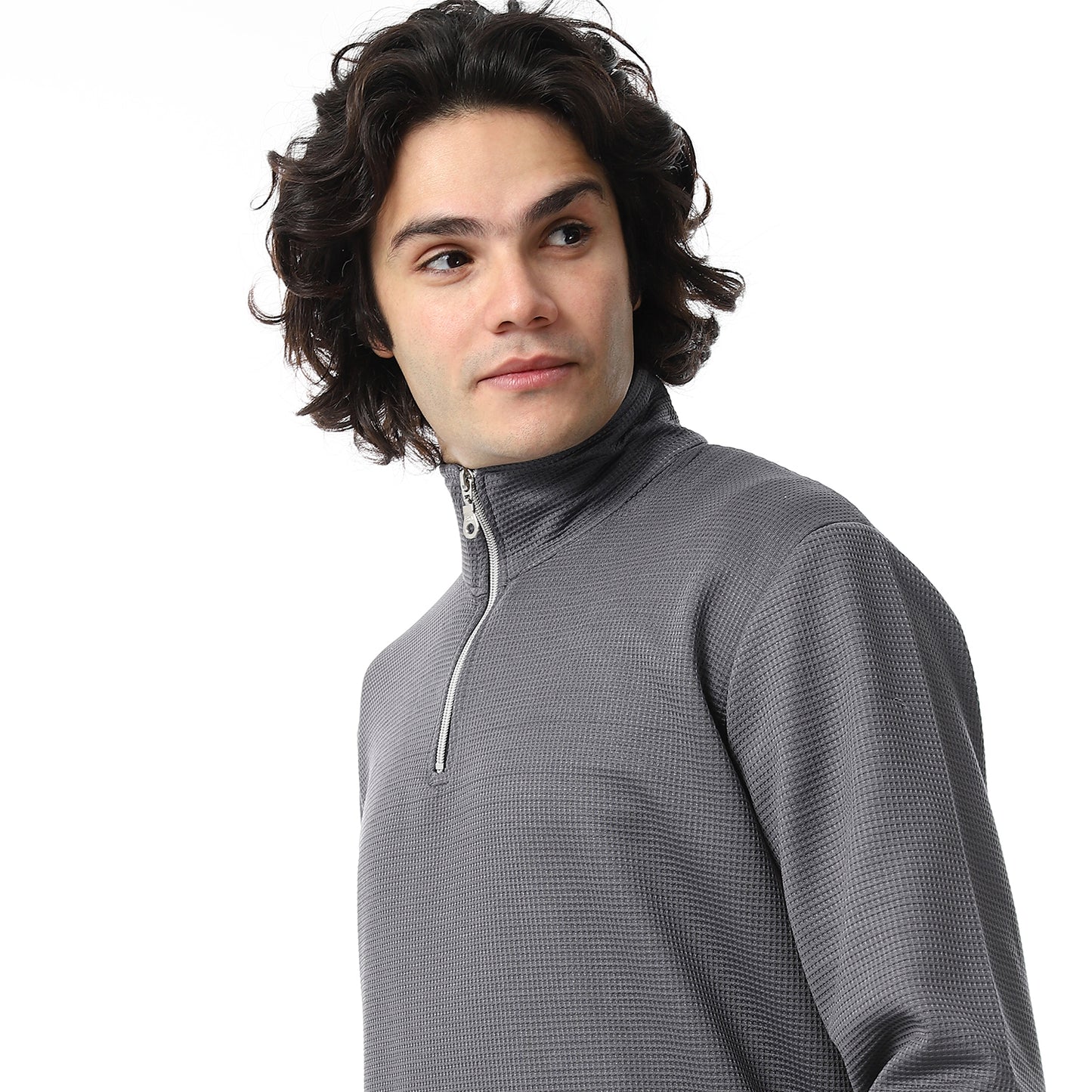 Knitted Zipped Sweatshirt