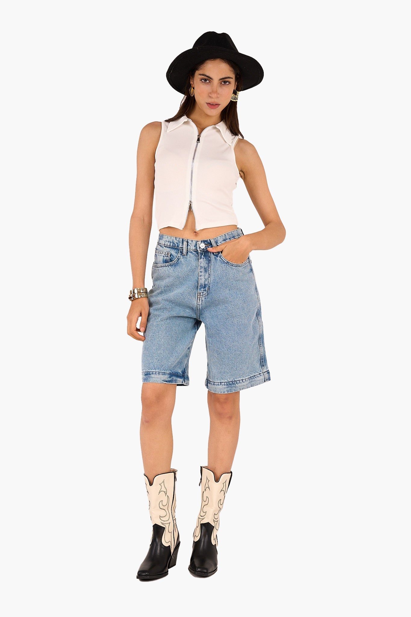 2 in 1 Convertible Denim Pants