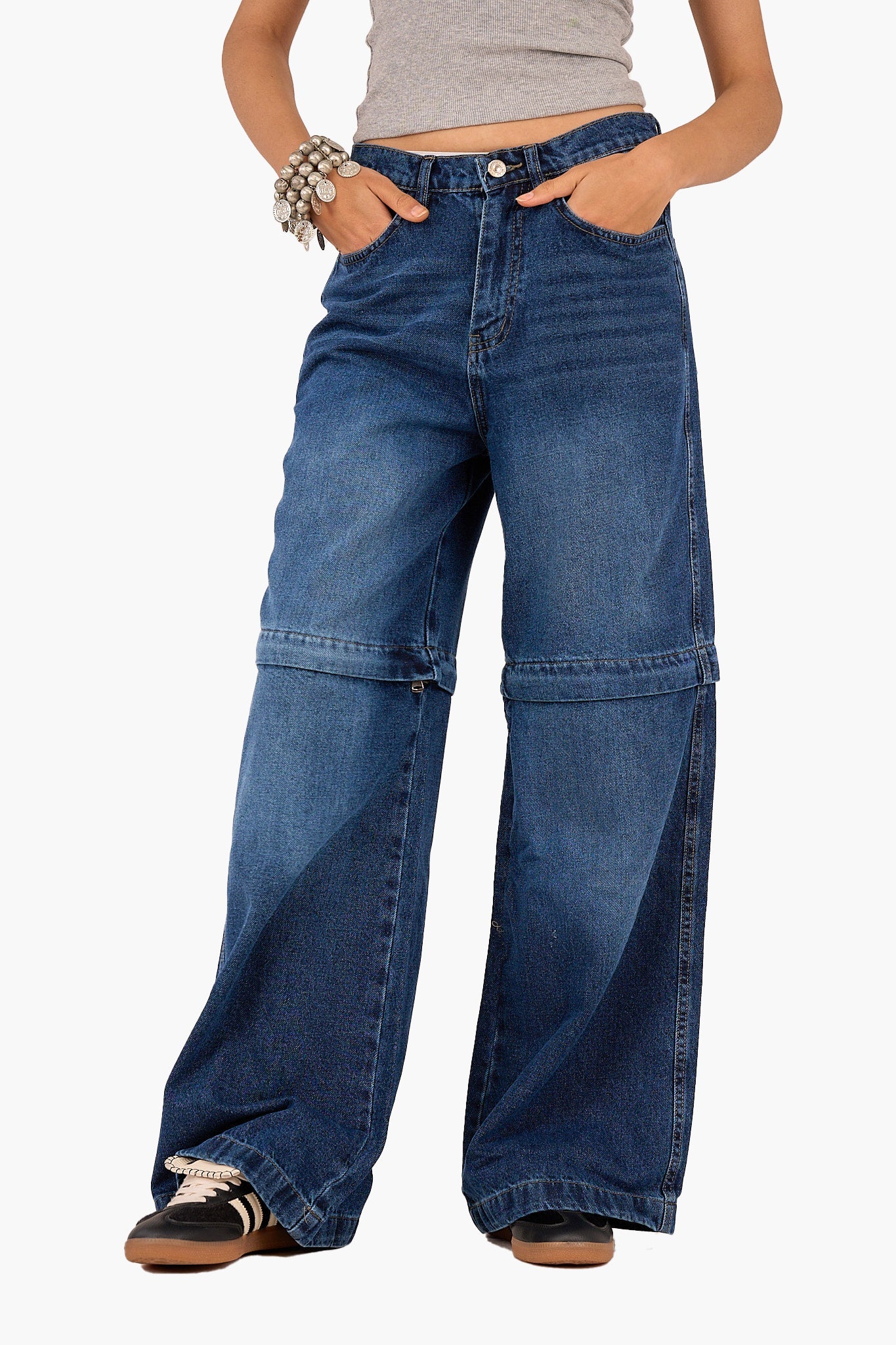 2 in 1 Convertible Denim Pants