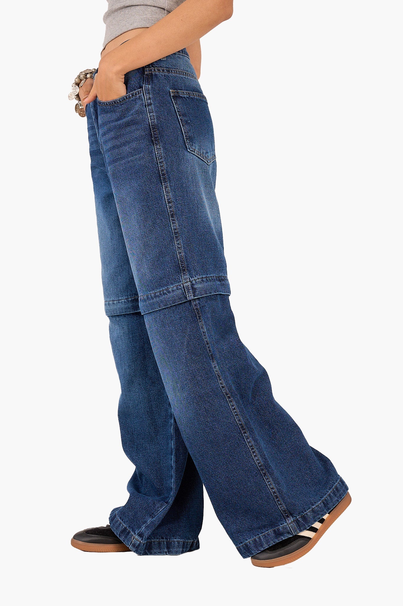 2 in 1 Convertible Denim Pants