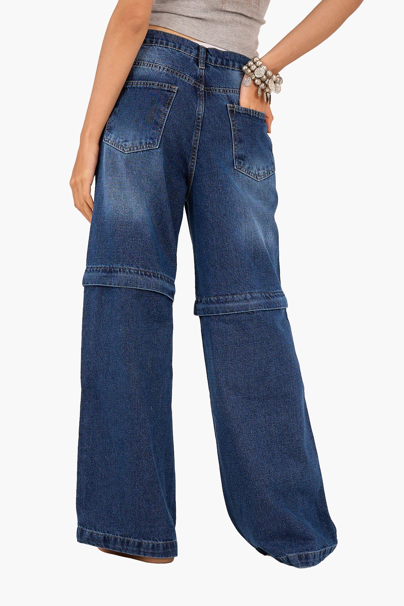 2 in 1 Convertible Denim Pants