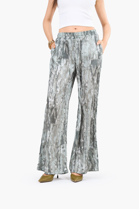 Printed Wide-Leg Pants