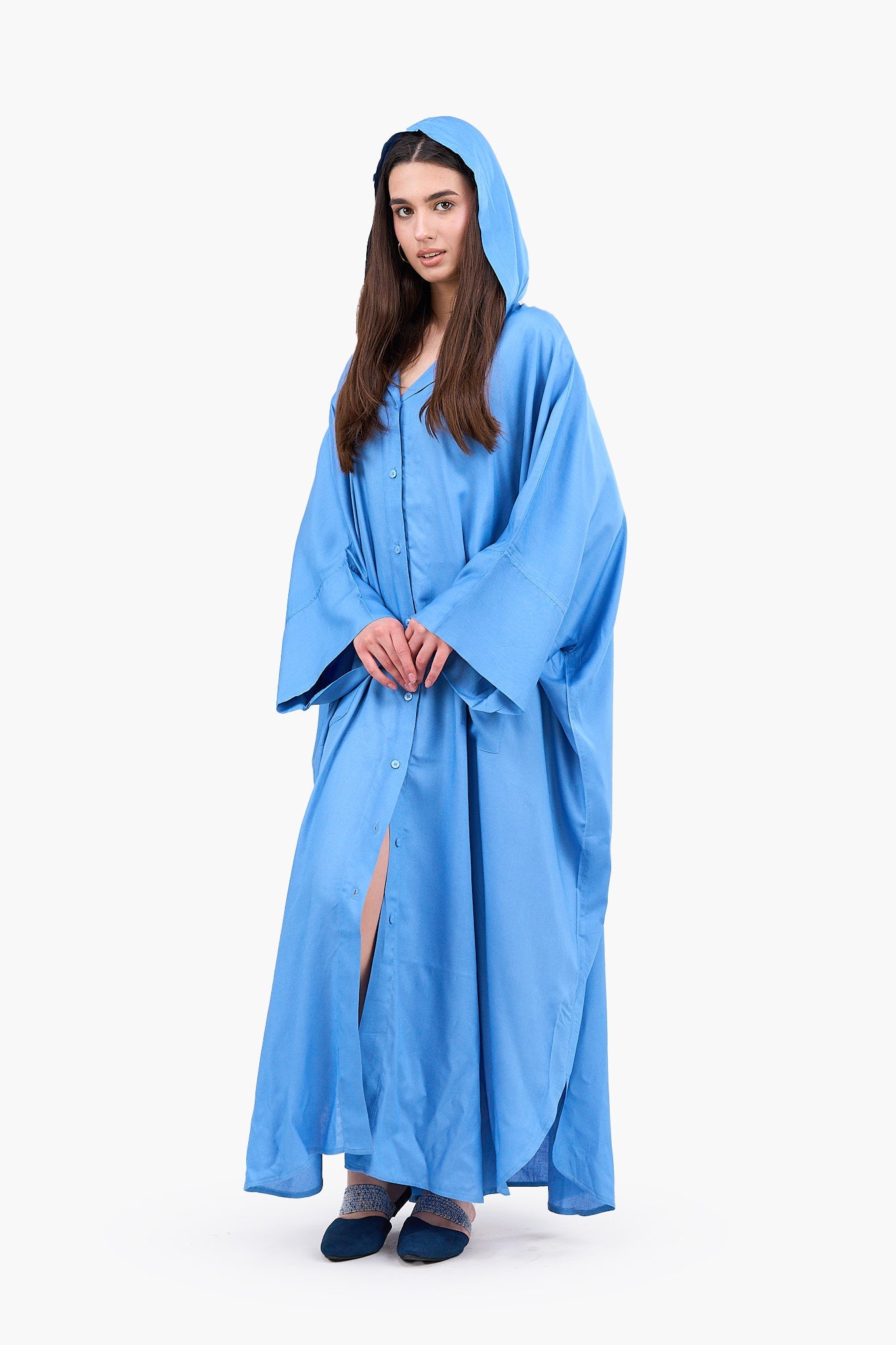 Oversized Hooded Shirt Dress