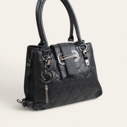 Black Functional Handbag with Strap