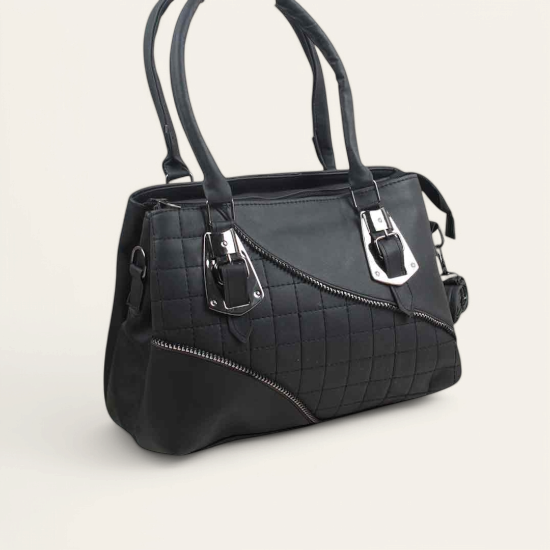 Black Chic Handbag with Strap