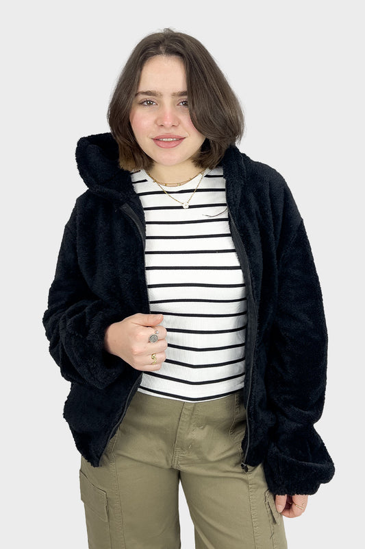 جاكيت فرو بهودي أسود