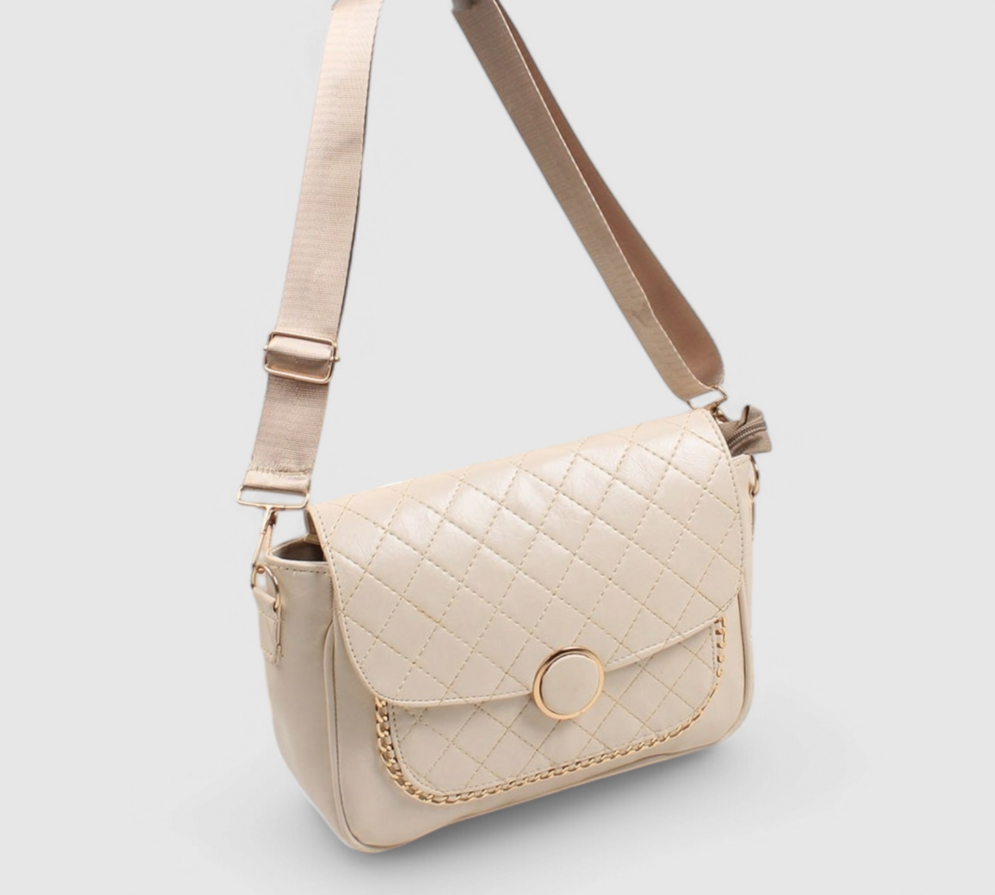 Beige Casual Crossbody Bag