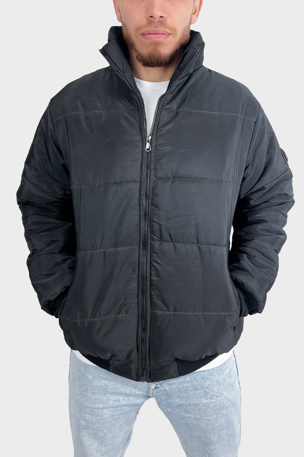 Black Waterproof Puffer Men Jacket
