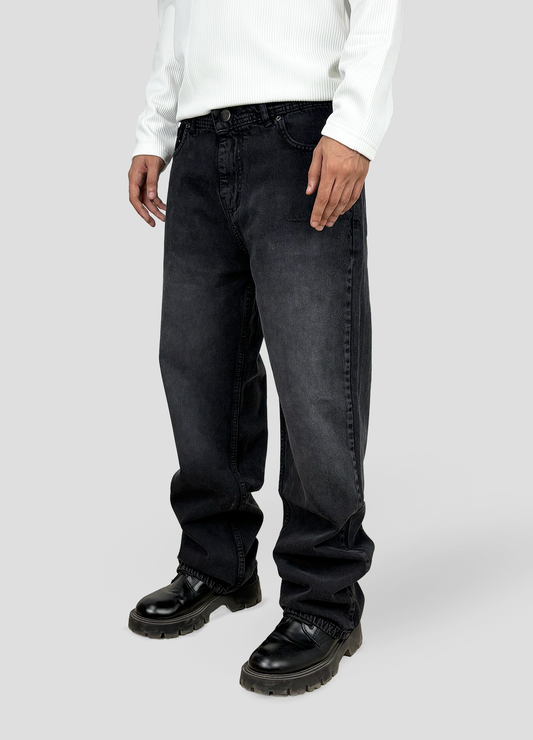 Black Baggy Fit Denim, 100% Cotton