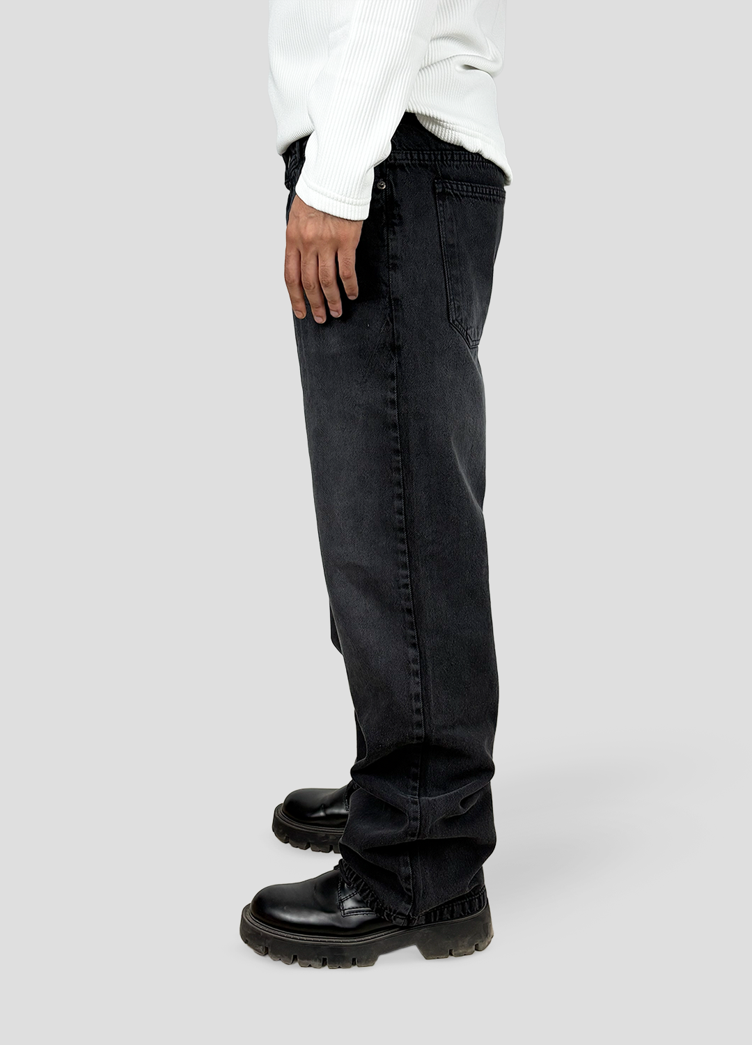 Black Baggy Fit Denim, 100% Cotton