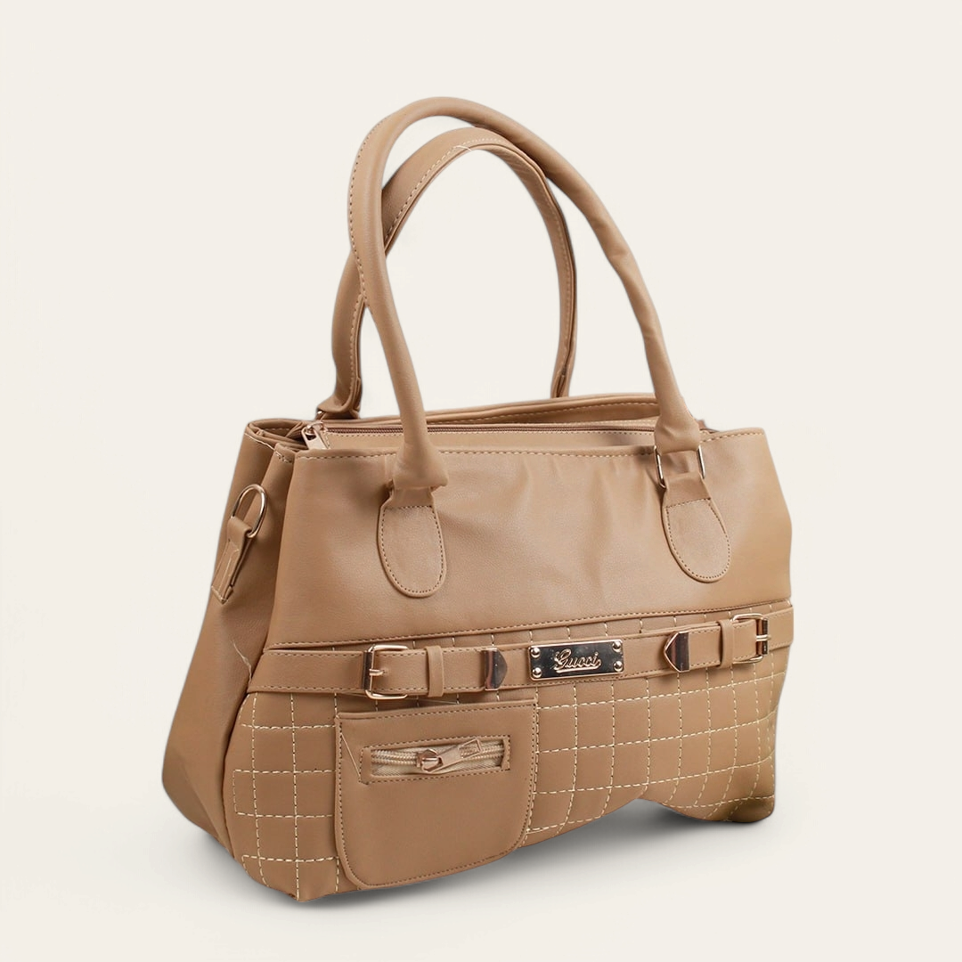 Cafe Side Zipper Pocket Handbag
