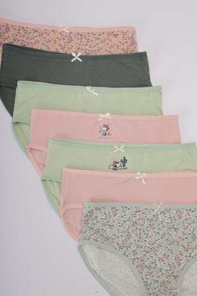 Pack of 7 Girly Brief Panties