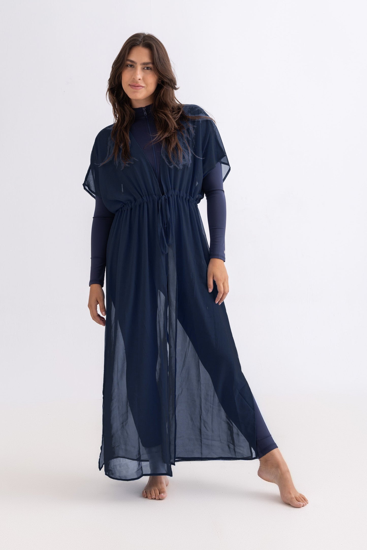 Navy Chiffon Beach Dress