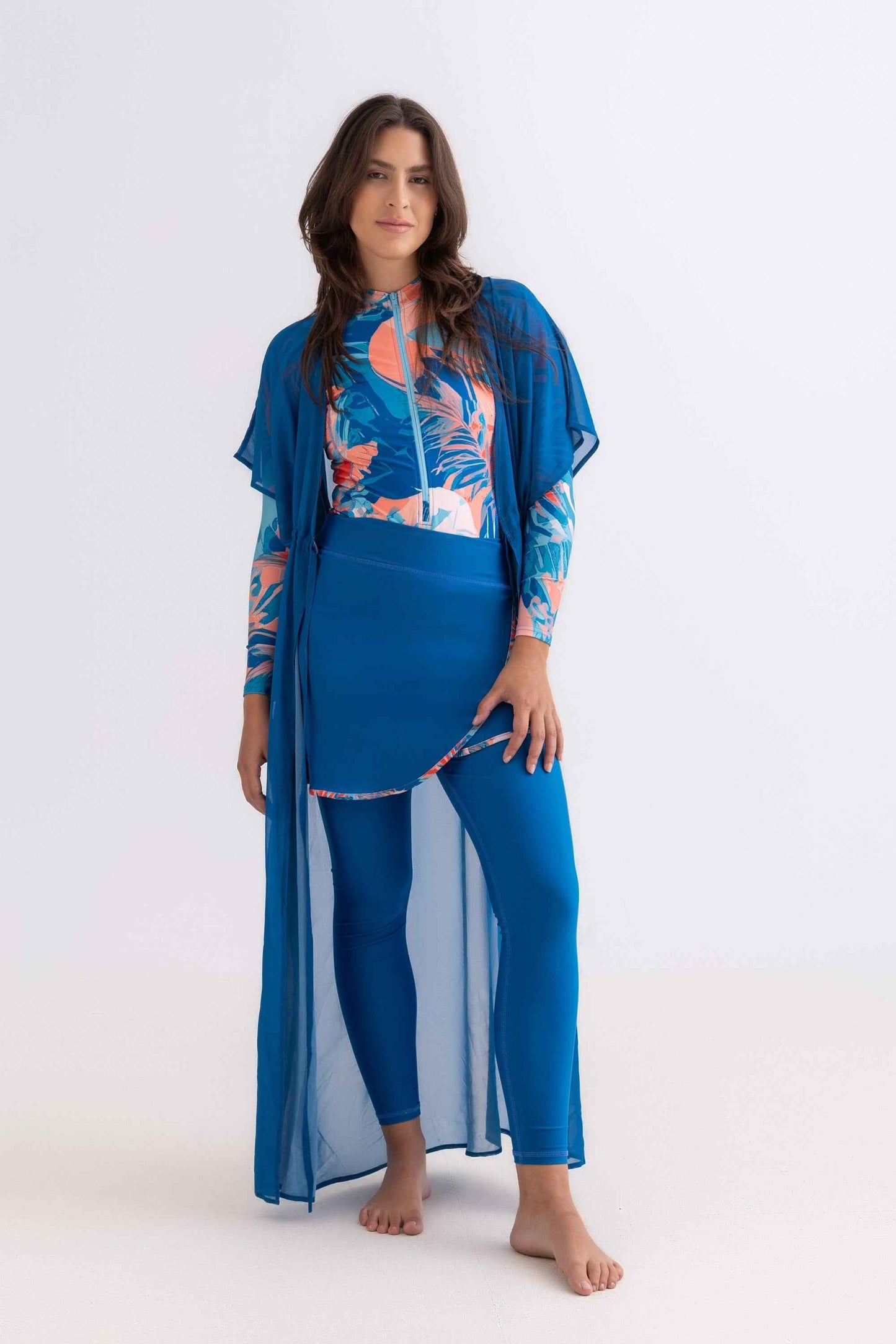 Petrol Blue Chiffon Beach Dress