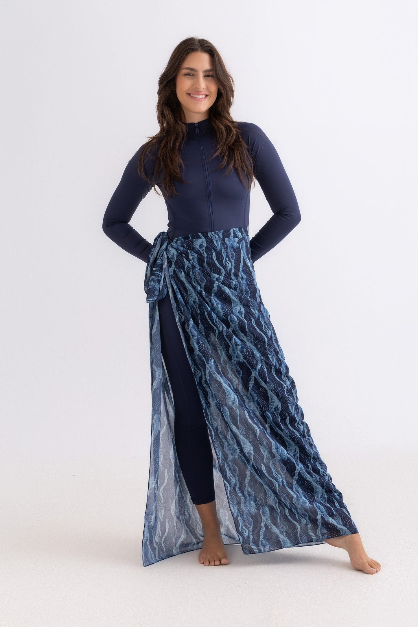Deep Wave Chiffon Wrap Skirt