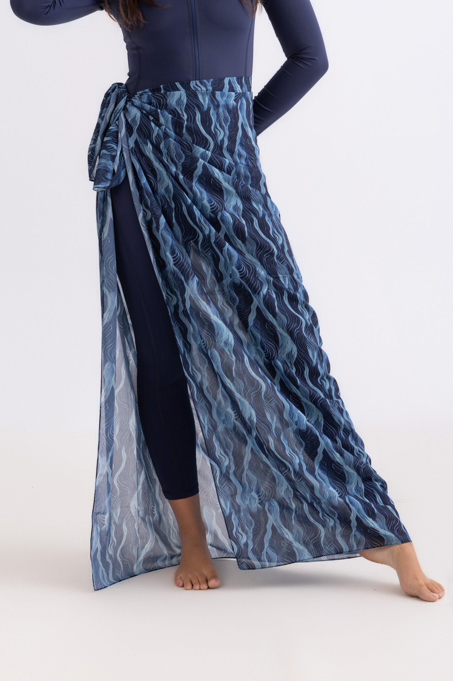 Deep Wave Chiffon Wrap Skirt