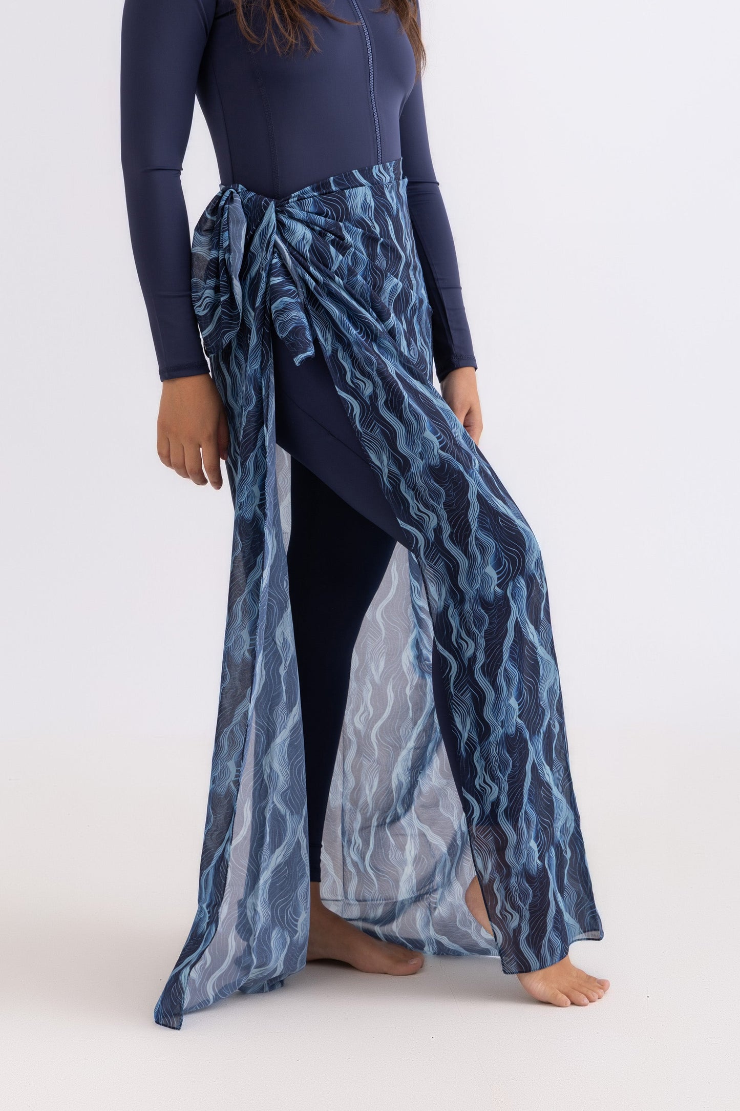 Deep Wave Chiffon Wrap Skirt