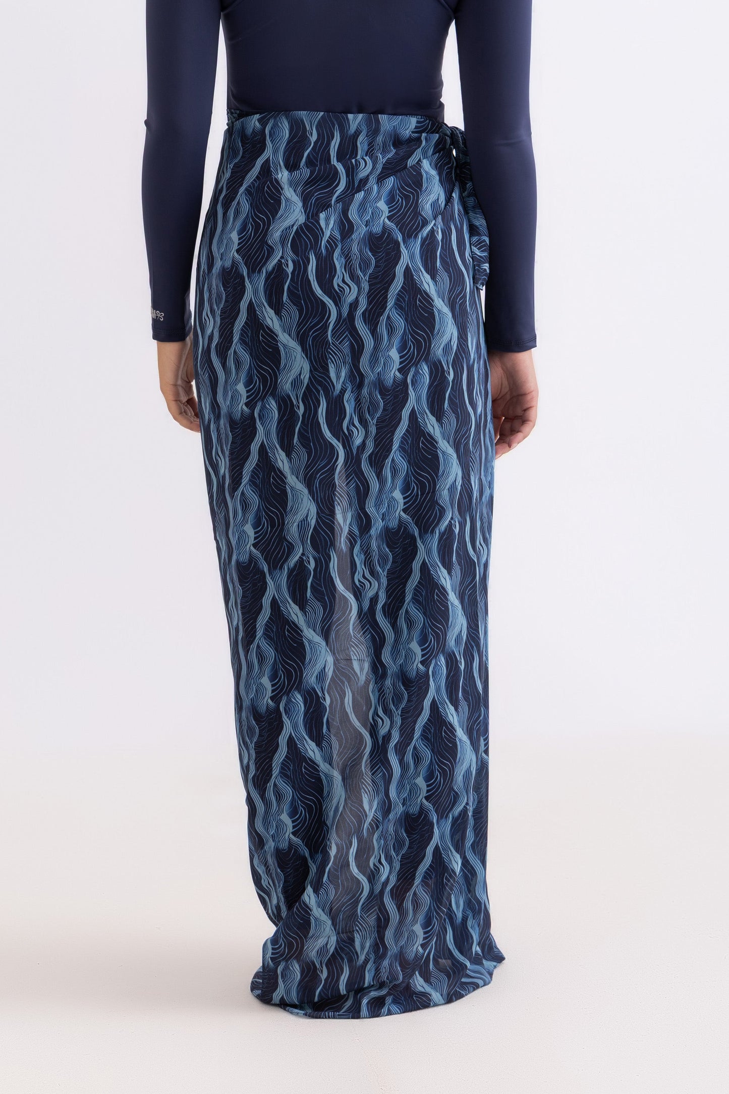 Deep Wave Chiffon Wrap Skirt