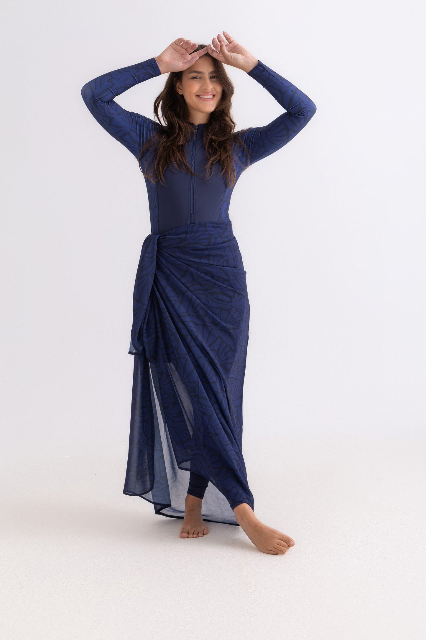 Sapphire Blue Chiffon Wrap Skirt