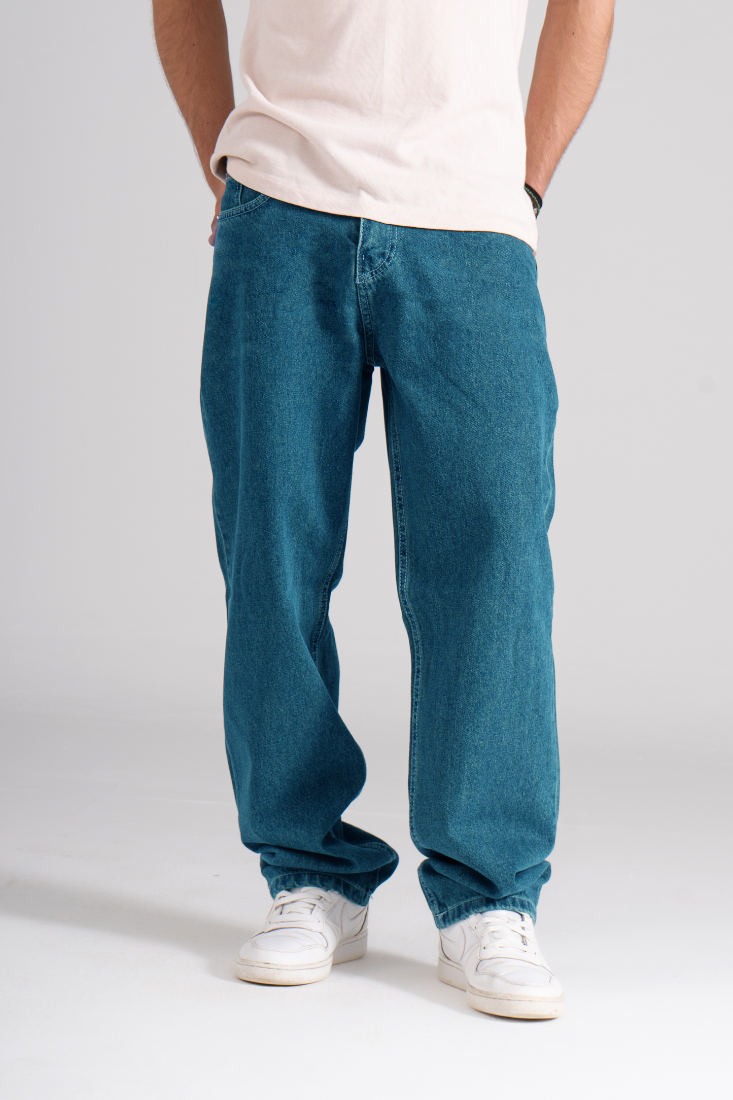 Teal Green Baggy Fit Jeans