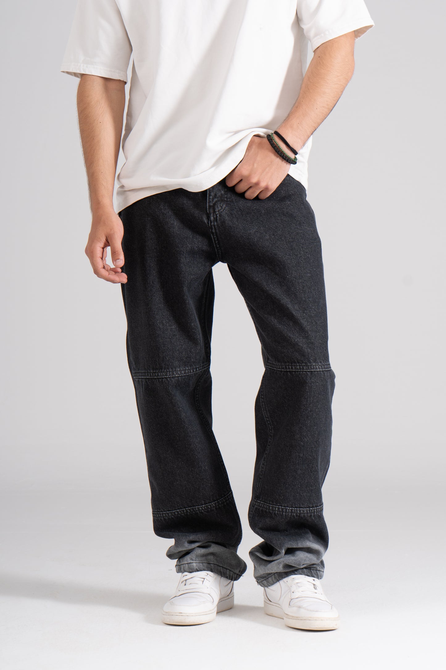 Bi-Tone Baggy Fit Jeans