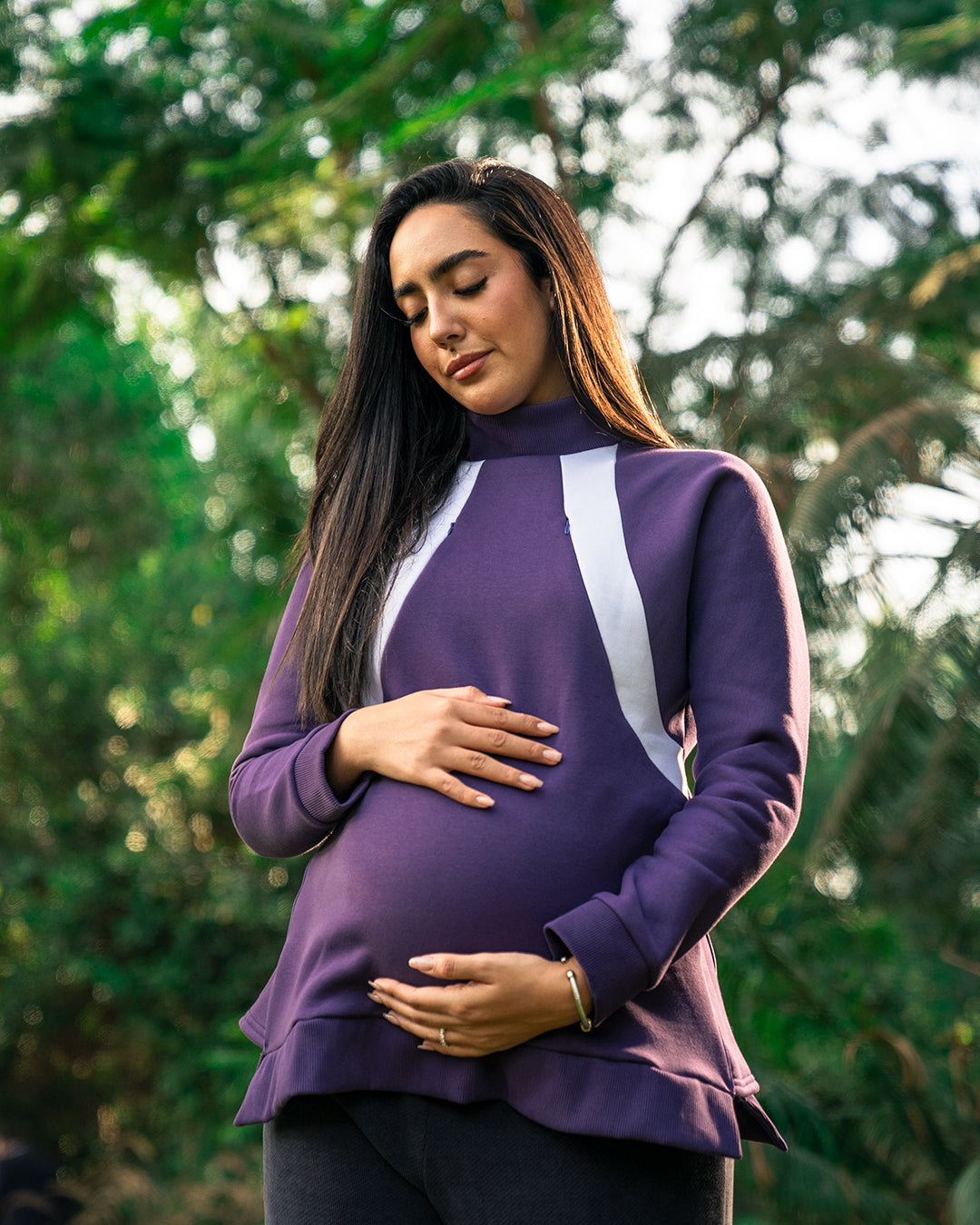 Nursing & Maternity High-Neck Sweatshirt